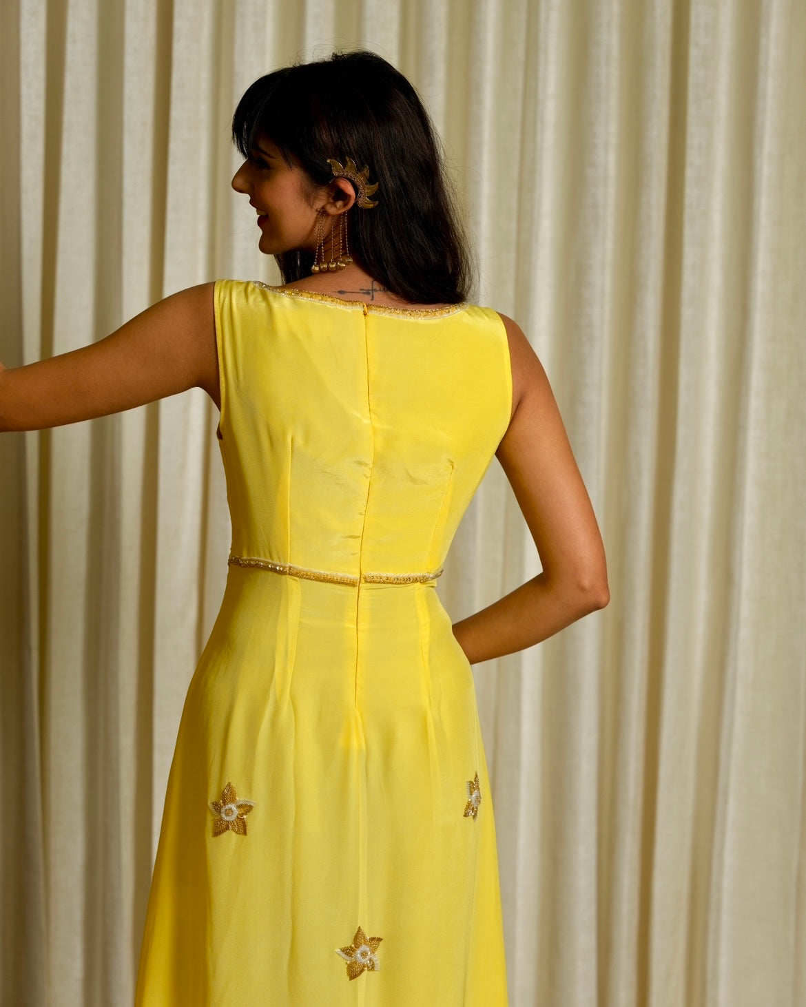 Maxi Slot Gown- Yellow